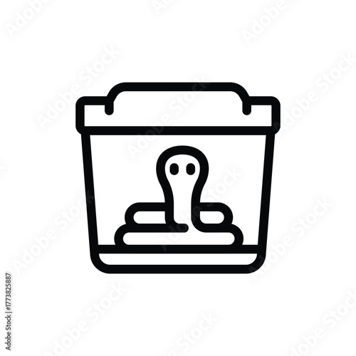 A stylized snake in a box