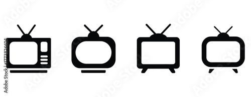 Explore retro television icons for a nostalgic design project, perfect for showcasing classic media or vintage tech trends, offering a simple yet powerful visual statement