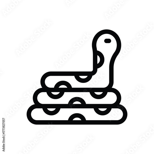 Stylized snake curled with head raised