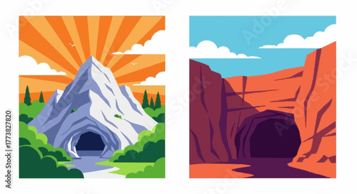 Majestic mountain caves A serene journey into nature's embrace, exploration, and adventure calling