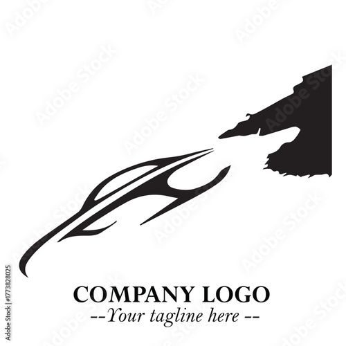 Car Running Fast Logo Symbol in Black on the White Background with Dynamic Speed Design