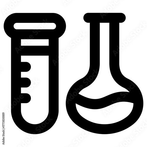 Test tube vector line icon bold