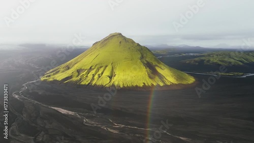 Aerial of Mælifell volcano