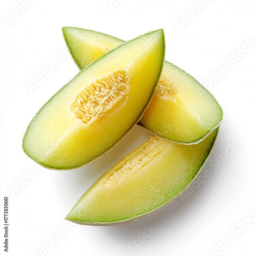 Fresh and juicy honeydew melon slices, a refreshing and healthy treat