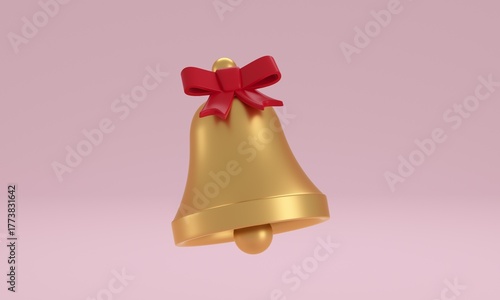 Golden bell with red bow representing celebration notifications