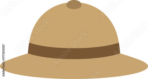 Vintage pith helmet safari explorer hat summer adventure vector