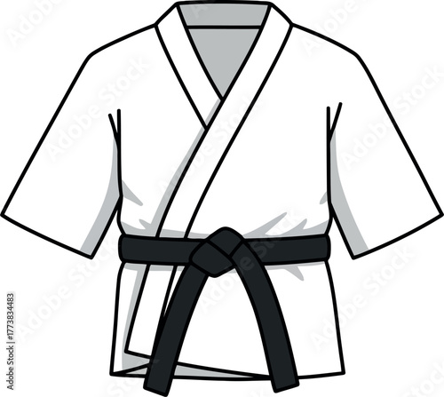 Martial arts karate gi uniform black belt sportswear discipline vector