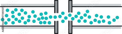 Flow dynamics scientific illustration molecules moving through tubes vector