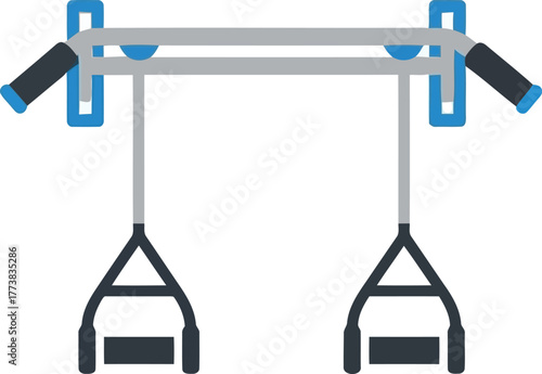 Compact home pull up bar with adjustable handles for fitness training vector