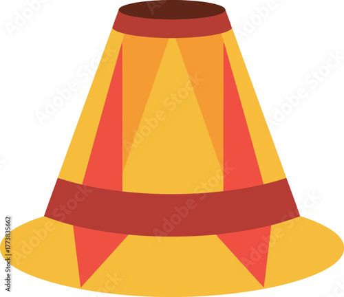 Vibrant circus tent hat top view festive celebration party accessory vector