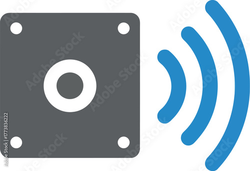 Smart speaker device connected wireless signal technology vector