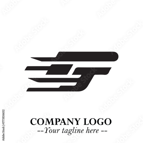 Car Running Fast Logo Symbol in Black on the White Background with Dynamic Speed Design