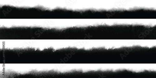 Photo Film Frame Burn Edges Black and White Collection Number Four as Modern Analog Devices Style Template - Grayscale Objects on White Background - Retro Graphic Design