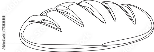 Minimalist Continuous Line Drawing of Freshly Baked Whole Grain