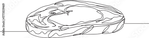Elegant single line drawing illustrating a succulent beef steak