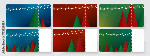 Christmas Blank Gift Card with paper cut dots. Blank Gift card paper vector design.