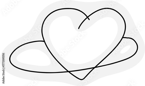 Heart doodle hand drawn Cute simple element japan style, sketch decorations. Small tattoo 