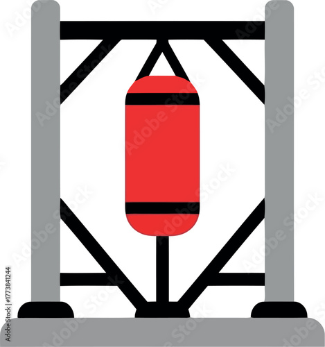Punching bag workout fitness training equipment vector