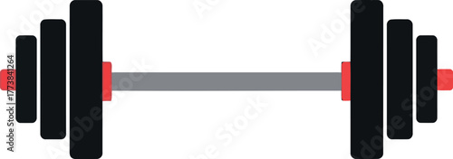 Modern barbell weightlifting equipment sport fitness gym icon vector