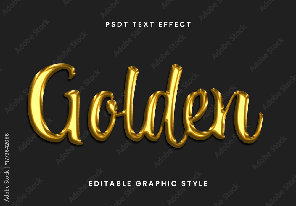 Script Shining Gold Text Effect Stock Template | Adobe Stock