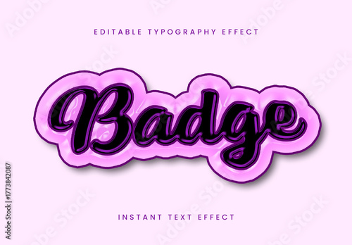Pink And Black Enamel Pin Text Effect Script Bold Outline Font