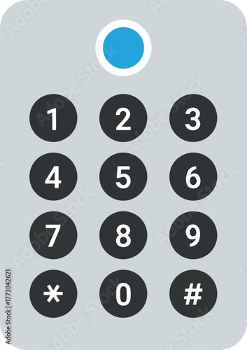 Modern keypad interface numeric digital input device technology vector
