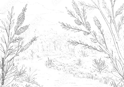 Detailed Riverbank Willow Illustration Showcasing Nature's Tranq