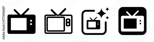 TV icon representing television, visual media, and entertainment, perfect for broadcasting, digital content, and media-related designs. High-quality transparent PNG vector illustration