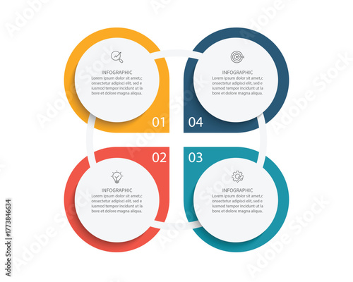 Vector Infographic design business template with icons and 4 options or steps. 