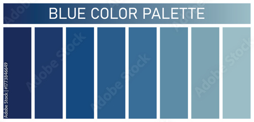 Blue color palette . Gradient chart with vibrant blue color. color palette vector design