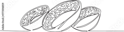 Minimalist single line drawing of traditional sri lankan hoppers