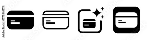 Credit card icon and payment symbol vector illustration showing credit sign in transparent PNG design for finance and online transaction concepts