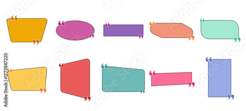 Colorful Quote Box Speech Bubble Set