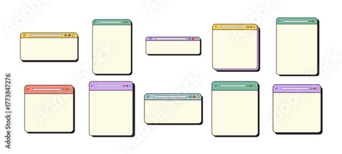 Colorful Browser Window Frame Set