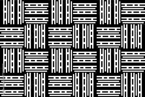 Abstract seamless line art pattern with vertical and horizontal lines.