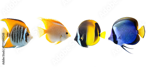 colorful fish on white background