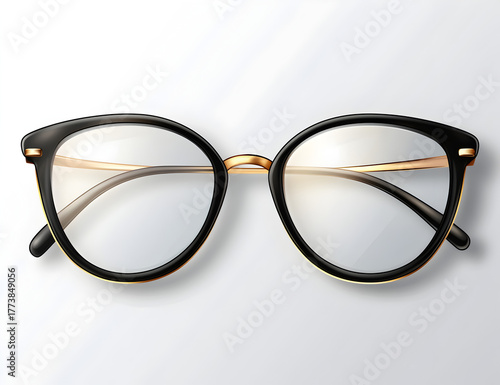 glasses on white background