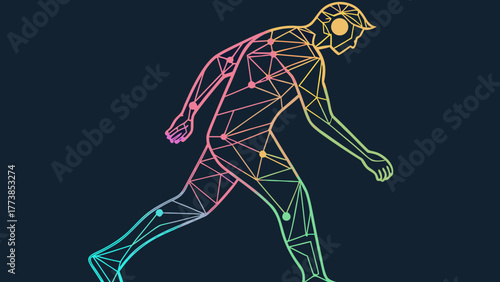 Human Figure Composed of Code Lines — Digital Identity Vector