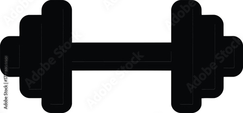 Simple black dumbbell silhouette for fitness and exercise