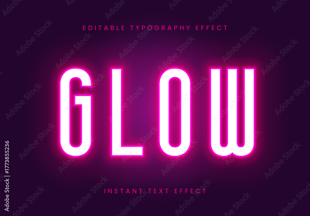 Pink Neon Lettering Pink Realistic Neon Text Effect Fluorescent Light Font Stock Template ...