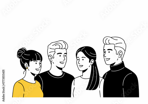 Diverse group of friends sharing a moment of connection and smiling