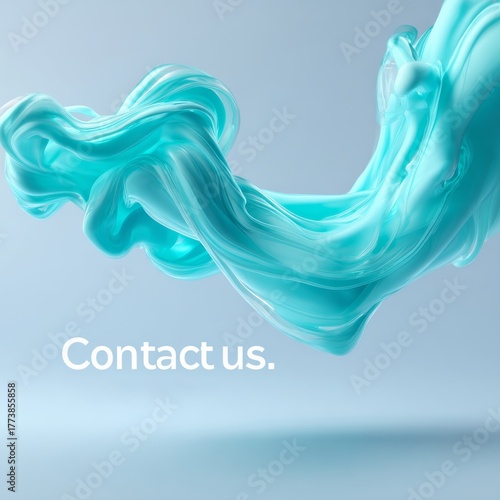 Two different perspectives of a 3D rendering of blue liquid flowing in a dynamic, organic shape against a white background.
