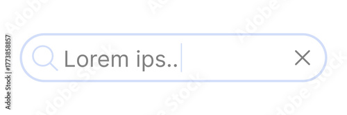 A vector illustration of a search bar icon with text and editable bar elements. line style vector button 