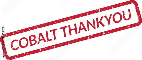 Grungy Red Cobalt Thankyou Stamped Text for Customer Appreciation Message