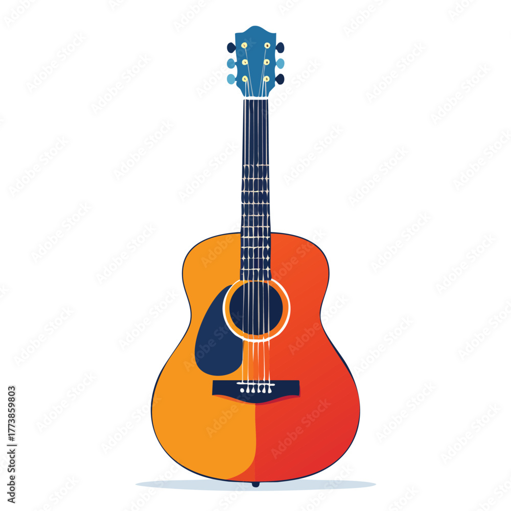 Obraz premium Guitar Icon Vector Illustration on White Background