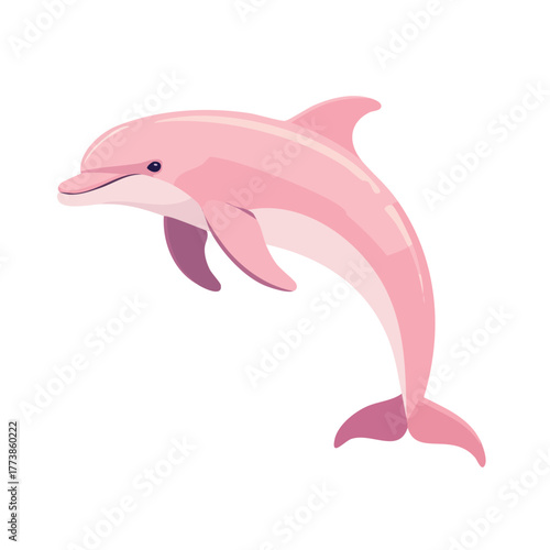 Pink River Dolphin Vector Illustration