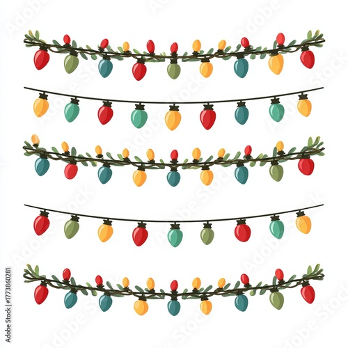 Festive and Colorful String Lights for holiday celebration. Vibrant illumination that add a warm glow to any festive occasion