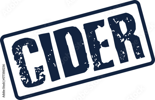 Rustic style rubber stamp with the word CIDER for beverage and food branding