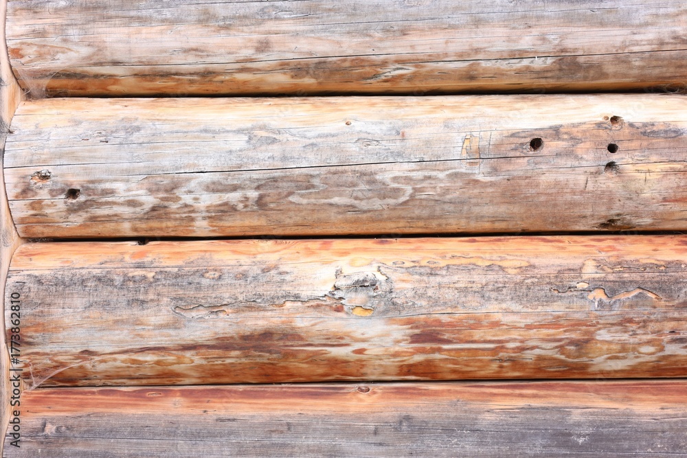 Naklejka premium Texture of wooden boards as background, closeup