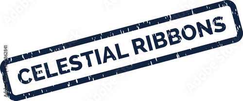 Distressed blue stamp featuring the formal text Celestial Ribbons for awards and special recognition